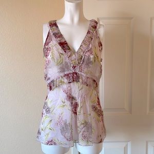 Brand New Max&Co. Floral Pink Silk Blouse US 6